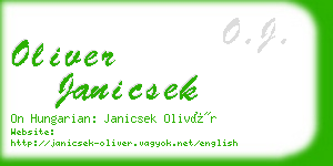 oliver janicsek business card